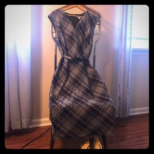 NY & Co. Plaid Mid-Calf Dress